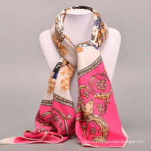 Fashion hot style flower pattern fine craft soft women neckcloth large square scarf